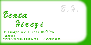 beata hirczi business card